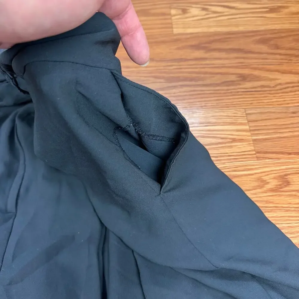 H&M Black Midi Bubble Hem Skirt Womens Sz 10